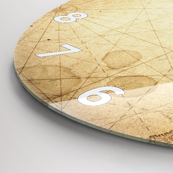 Kerek fali üvegóra Régi világtérkép