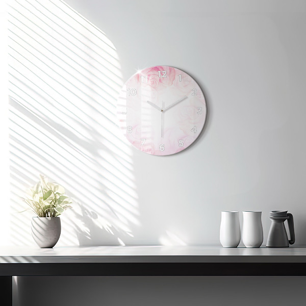 Kerek fali üvegóra Roses absztrakt