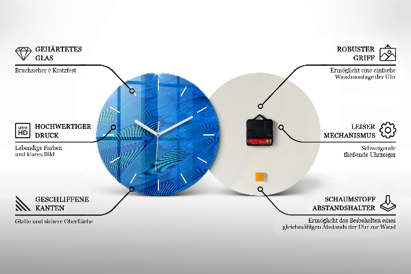 Kerek fali üvegóra Zöld fű térkép