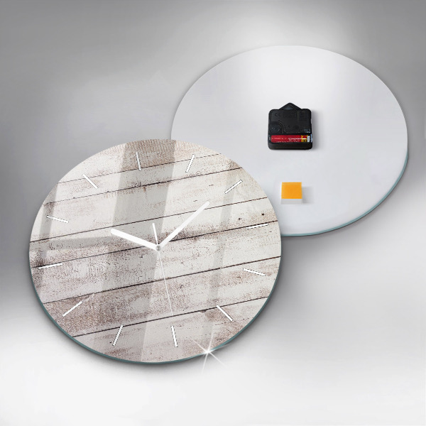 Kerek fali üvegóra Világos fa deszkák