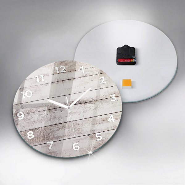 Kerek fali üvegóra Világos fa deszkák