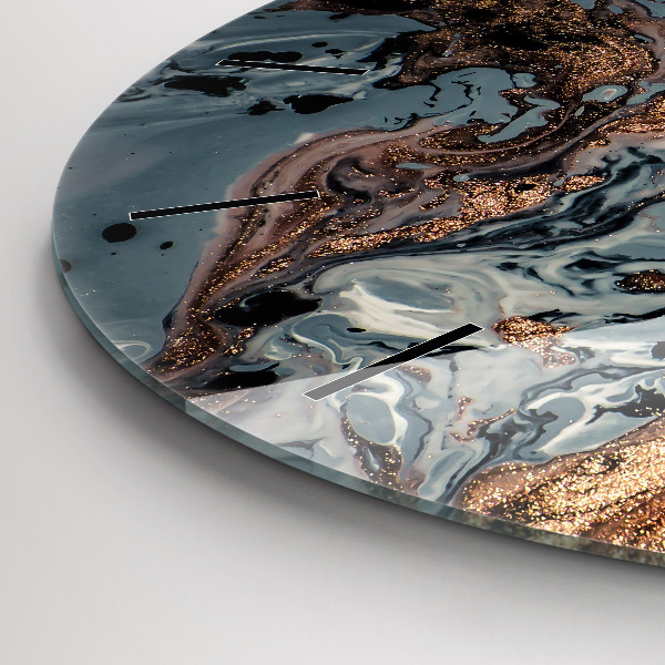 Kerek fali üvegóra Márvány arany absztrakt