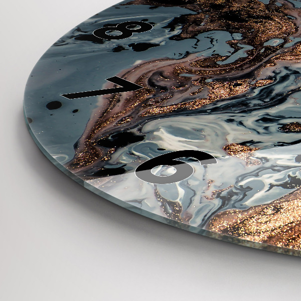 Kerek fali üvegóra Márvány arany absztrakt