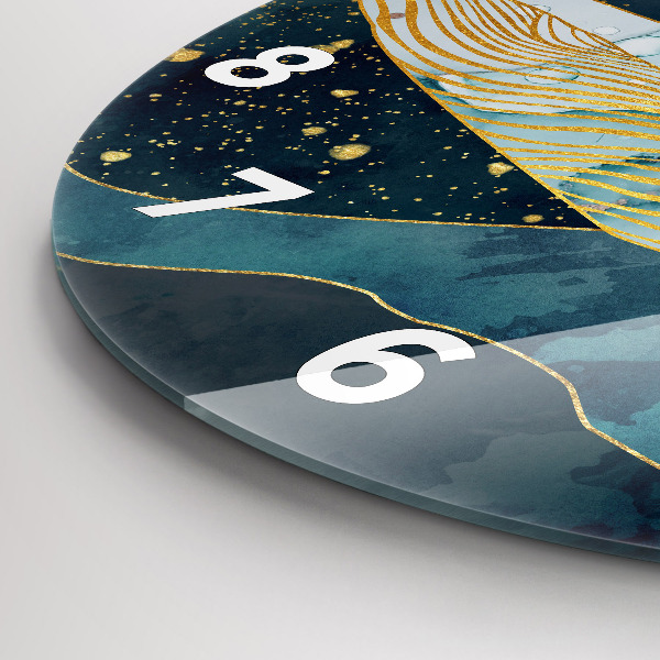 Kerek fali üvegóra Absztrakt bálna