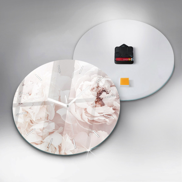 Kerek fali üvegóra Bazsarózsa virágok