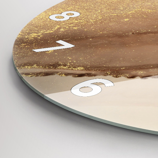 Kerek fali üvegóra Bézs modern művészet