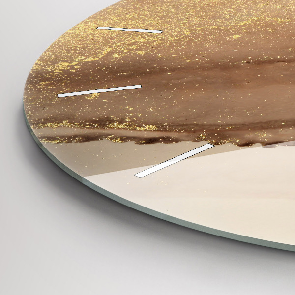 Kerek fali üvegóra Bézs modern művészet