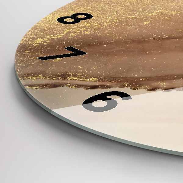 Kerek fali üvegóra Bézs modern művészet