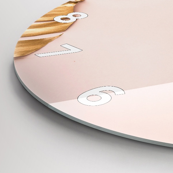 Kerek fali üvegóra Arany trópusi levelek