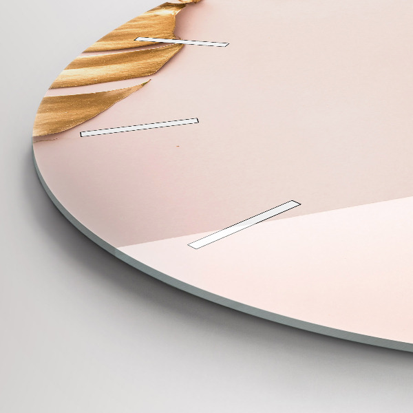 Kerek fali üvegóra Arany trópusi levelek