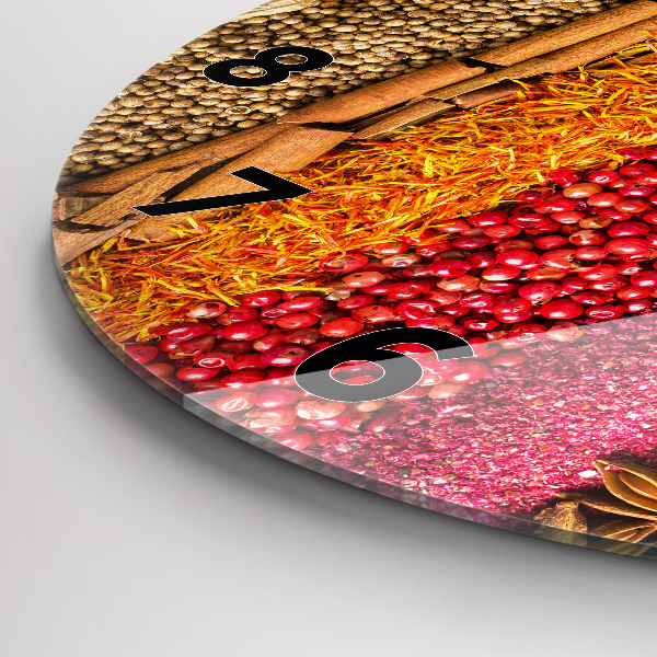 Kerek fali üvegóra Fűszerek sorai