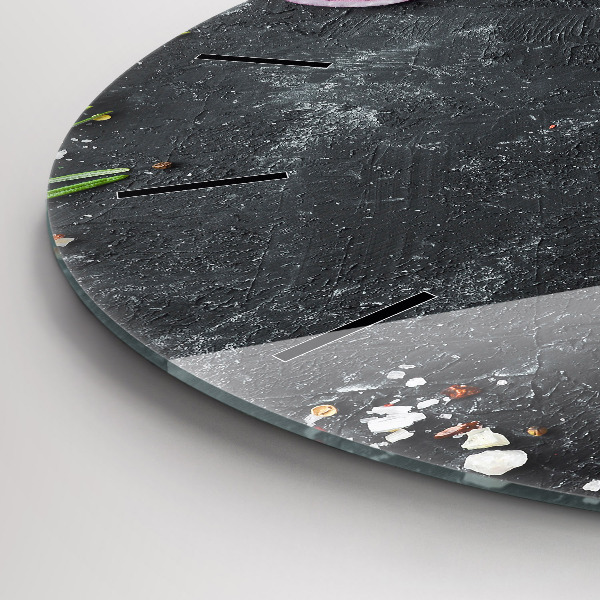 Kerek fali üvegóra Zöldségek az asztalon