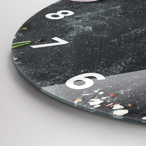 Kerek fali üvegóra Zöldségek az asztalon