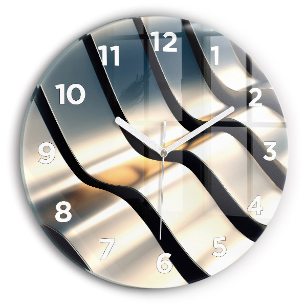 Kerek fali üvegóra Ezüst mintás