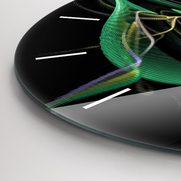 Kerek fali üvegóra Zöld absztrakció