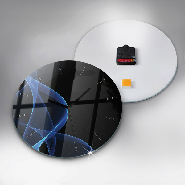 Kerek fali üvegóra Kék vonalak