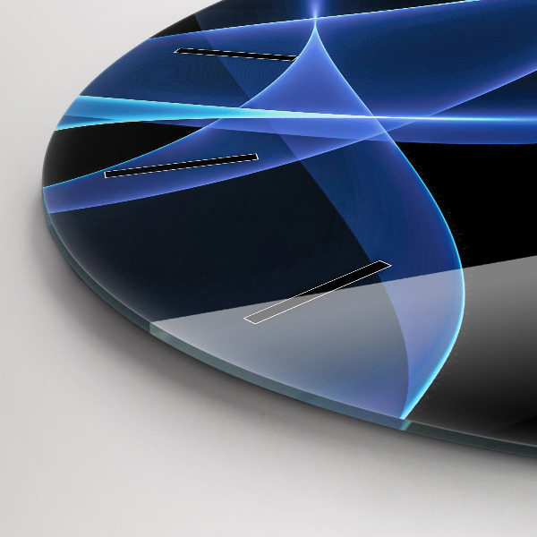 Kerek fali üvegóra Kék vonalak