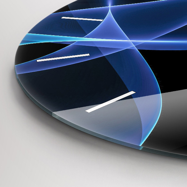 Kerek fali üvegóra Kék vonalak