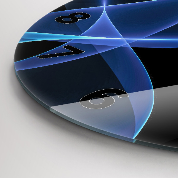 Kerek fali üvegóra Kék vonalak