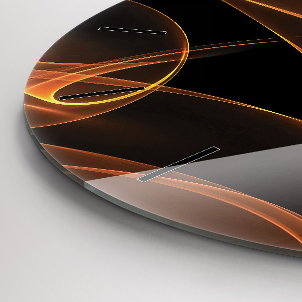 Kerek fali üvegóra Narancssárga vonalak