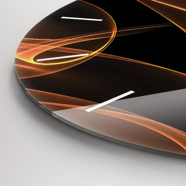 Kerek fali üvegóra Narancssárga vonalak