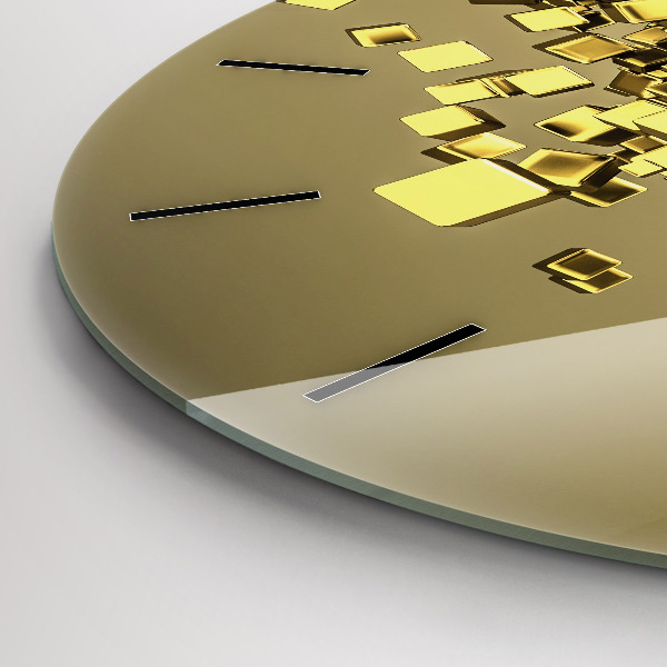 Kerek fali üvegóra Arany négyzetek