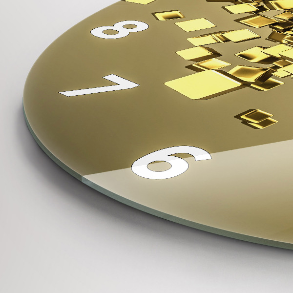 Kerek fali üvegóra Arany négyzetek