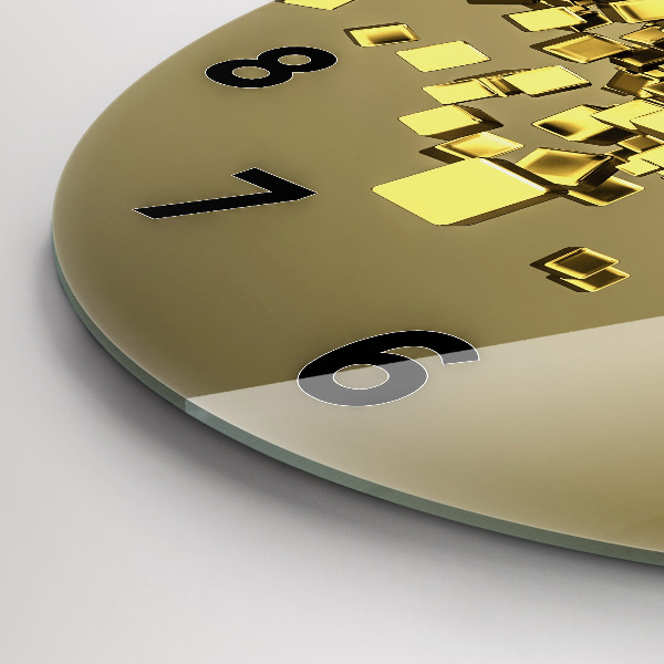 Kerek fali üvegóra Arany négyzetek