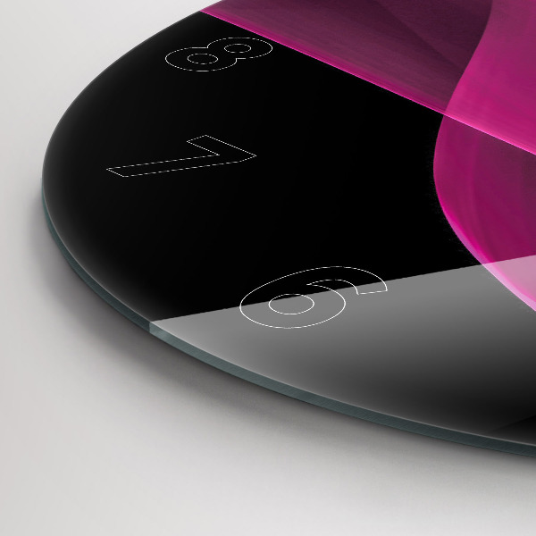 Kerek fali üvegóra Rózsaszín absztrakció