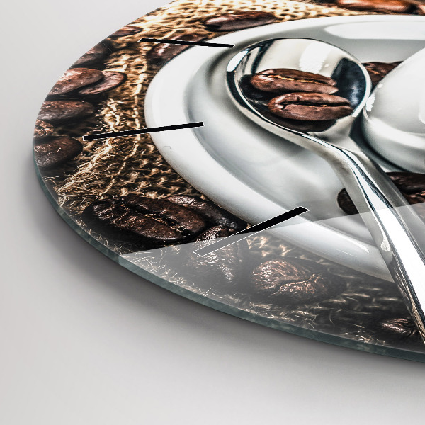 Kerek fali üvegóra Csésze és kávébab