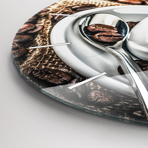 Kerek fali üvegóra Csésze és kávébab