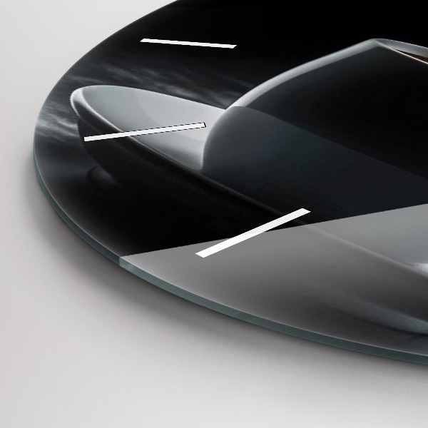 Kerek fali üvegóra Egy csésze fekete kávé