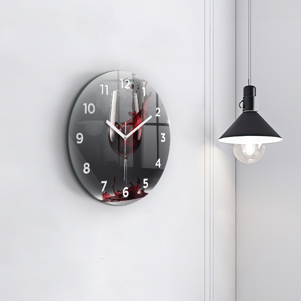 Kerek fali üvegóra Egy pohár vörösbor