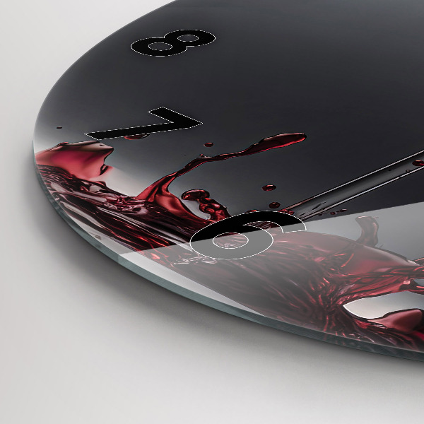 Kerek fali üvegóra Egy pohár vörösbor