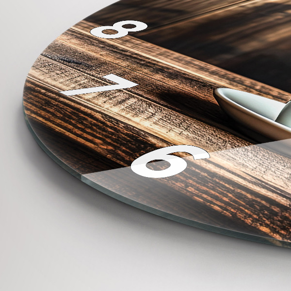 Kerek fali üvegóra Egy csésze kávét