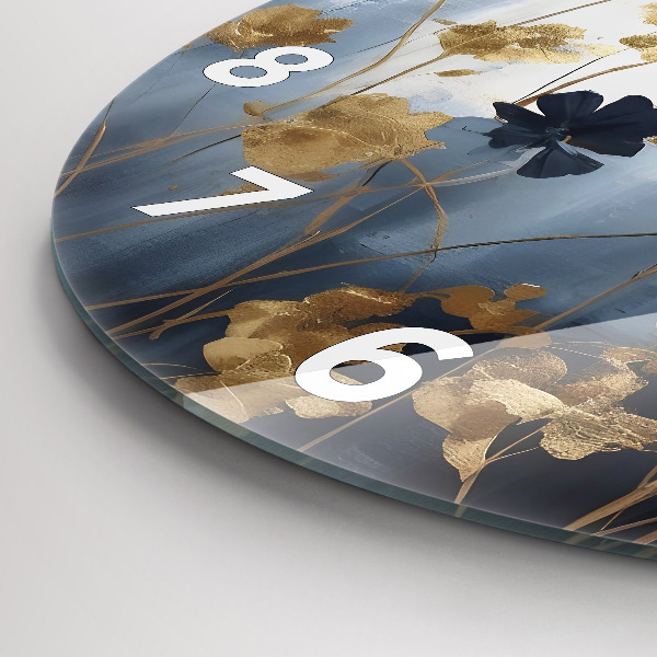 Kerek fali üvegóra Absztrakt virágok