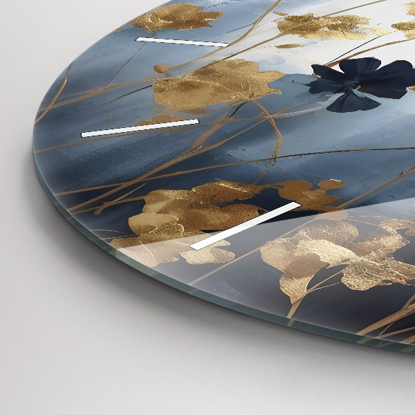 Kerek fali üvegóra Absztrakt virágok