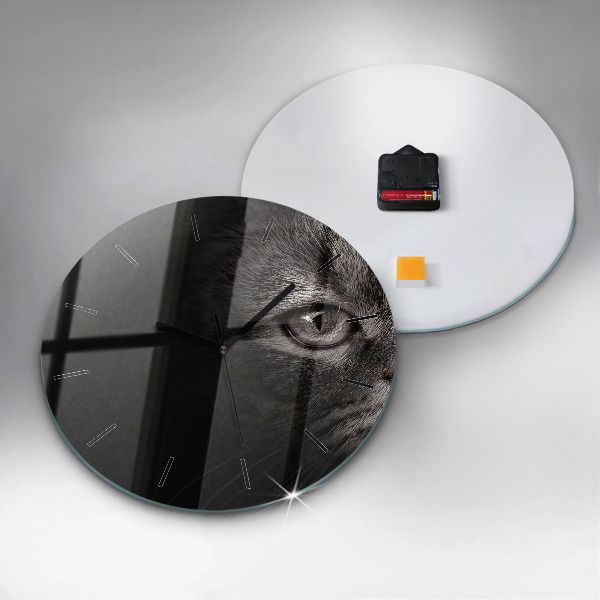 Kerek fali üvegóra Scottish Fold kutya és macska