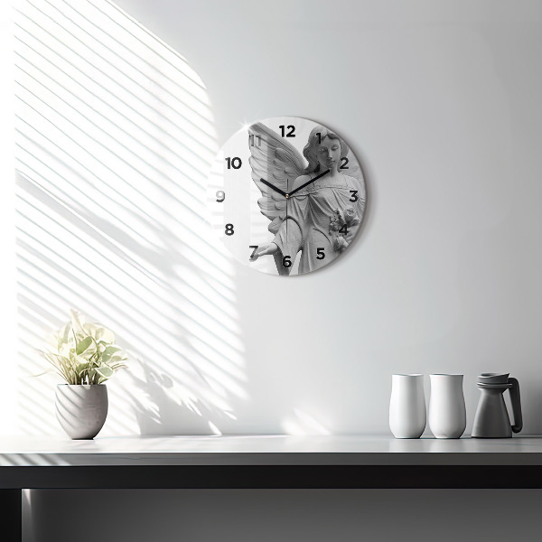 Kerek fali üvegóra Öreg angyal szobor