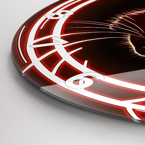 Kerek fali üvegóra Vörös szemű macska