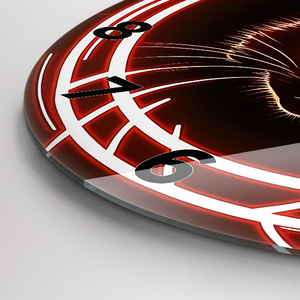 Kerek fali üvegóra Vörös szemű macska