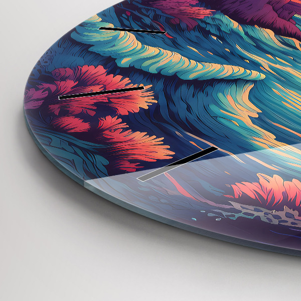 Kerek fali üvegóra Mesebeli óceán és égbolt