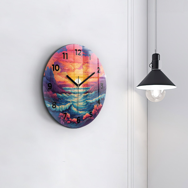 Kerek fali üvegóra Mesebeli óceán és égbolt