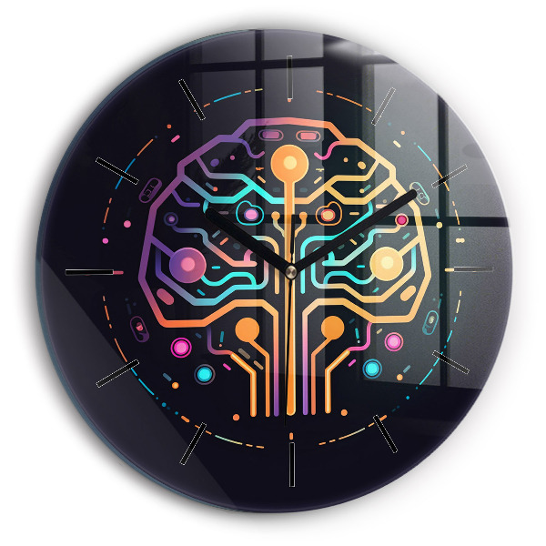 Kerek fali üvegóra Színes absztrakció