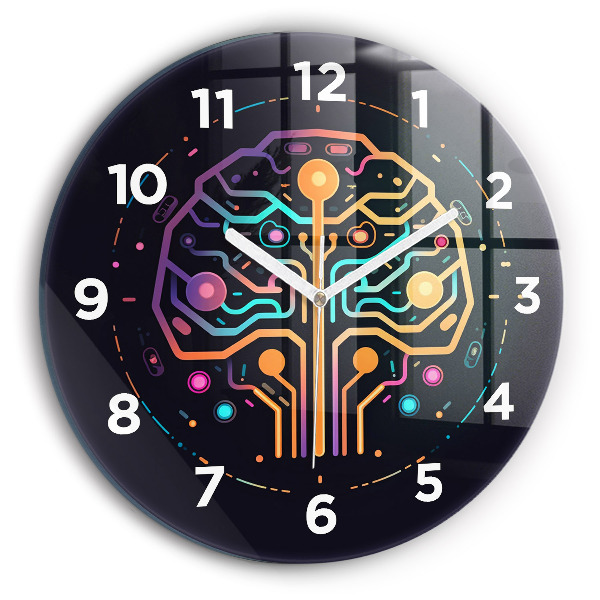 Kerek fali üvegóra Színes absztrakció