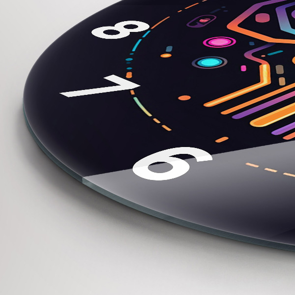 Kerek fali üvegóra Színes absztrakció