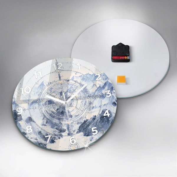 Kerek fali üvegóra Kék rajzok