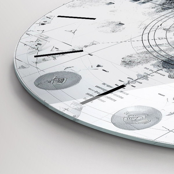 Kerek fali üvegóra Rajzfilm hegyek