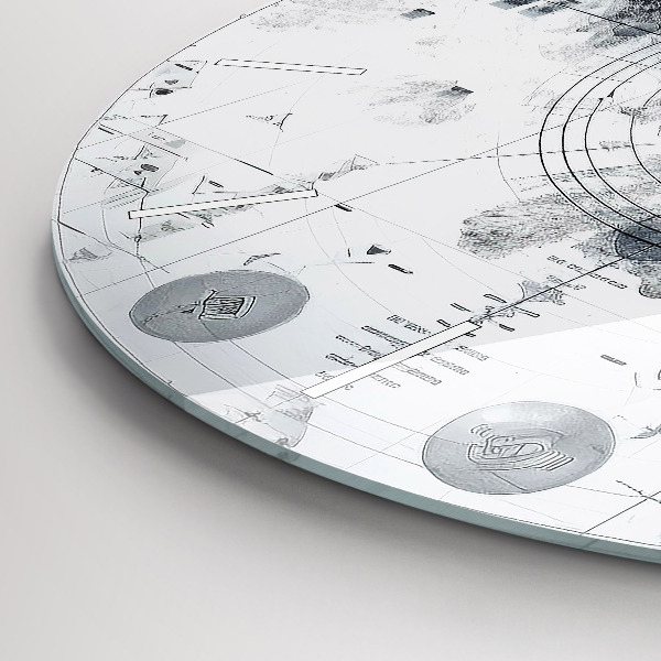 Kerek fali üvegóra Rajzfilm hegyek