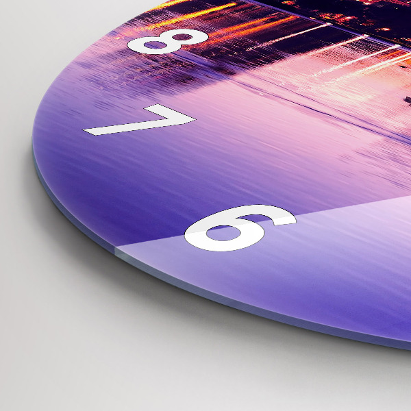 Kerek fali üvegóra Esti panoráma a városra